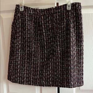 LOFT Black and Purple Smocked Pencil Skirt Mini